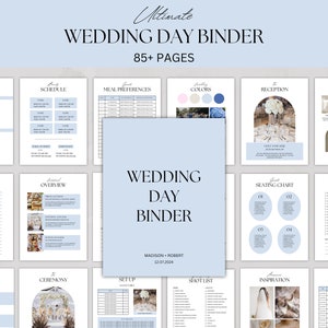 85+ Pages Ultimate Wedding Day Binder Template, Wedding Planner, Wedding Itinerary, Wedding Checklists, Digital & Printable Wedding Binder