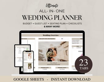 Wedding Planner Spreadsheet, Digital Wedding Planner, Google Sheets Wedding Planning, Wedding Budget, Wedding Itinerary, Wedding Checklist