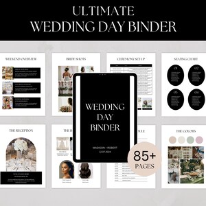 Ultimate Wedding Day Binder Template, Wedding Planner, Wedding Itinerary, Wedding Checklists, Digital & Printable Wedding Binder, Canva