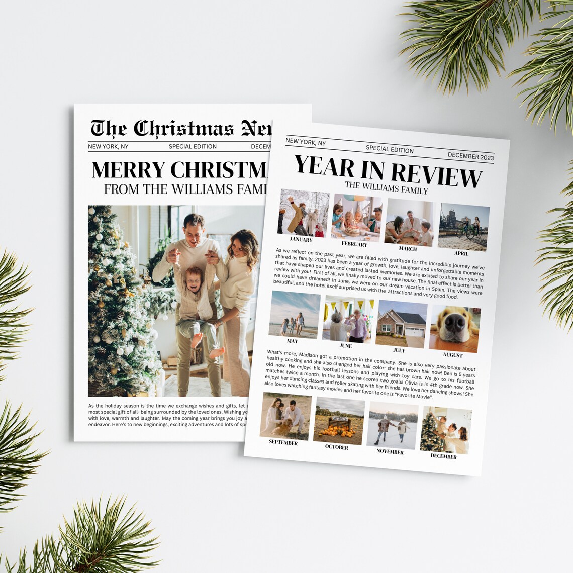 Year in Review Christmas Card Template, What A Year Card Photo Collage ...