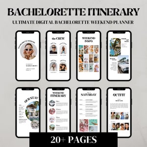 Digital Bachelorette Itinerary Template, Bachelorette Weekend Planner, Bachelorette Itinerary Planner, Bachelorette Party, Canva Template