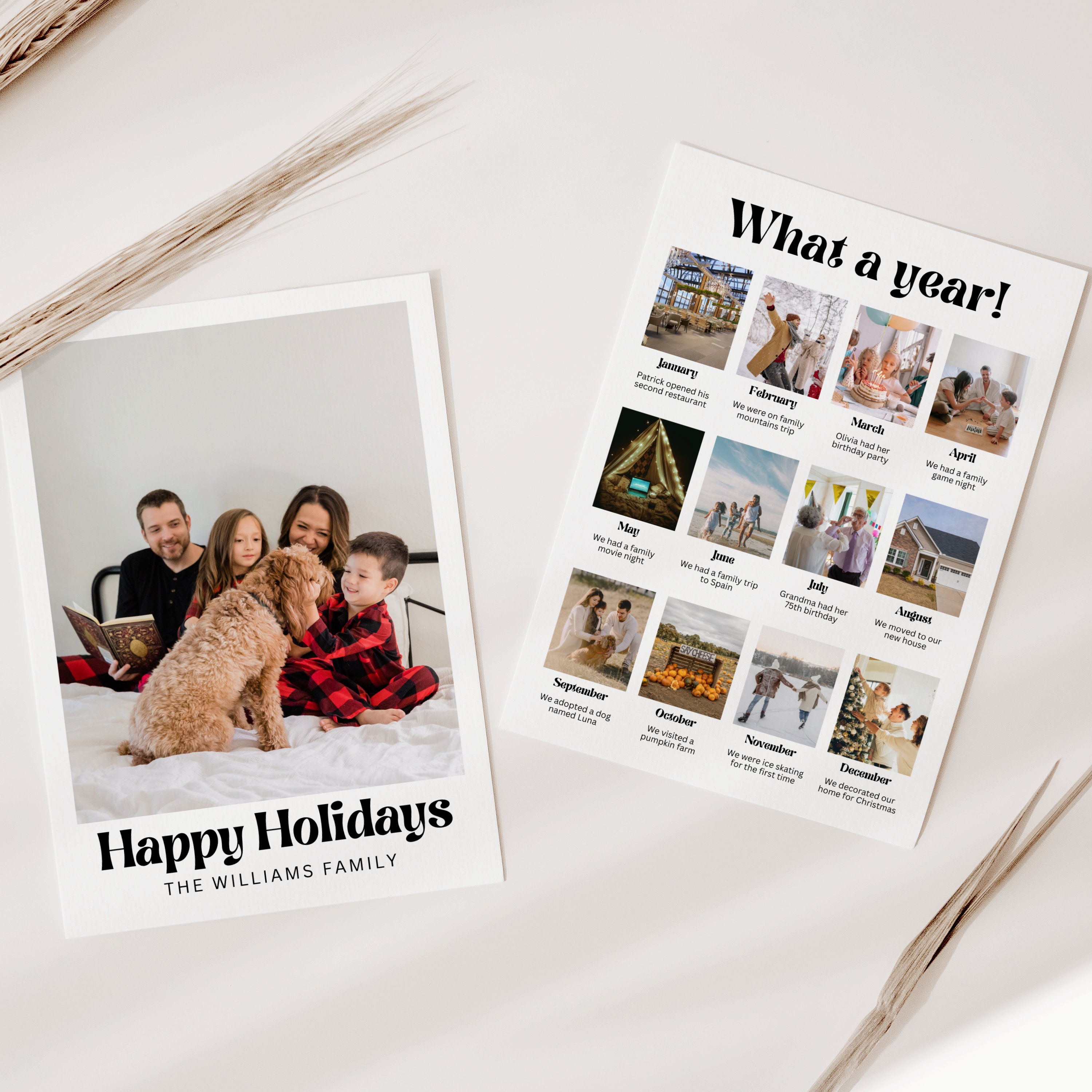 Year in Review Holiday Card Template, What A Year Card Photo Collage ...