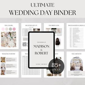 Ultimate Wedding Day Binder Template, Wedding Planner, Wedding Itinerary, Wedding Checklists, Digital & Printable Wedding Binder, Canva