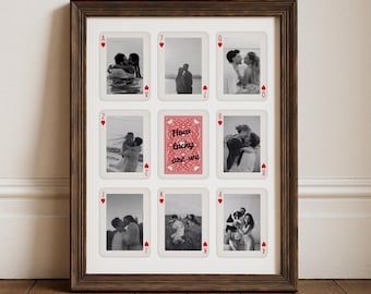 Custom Playing Card Photo Collage: Printable How Lucky Are We Wall Art (Canva Template)