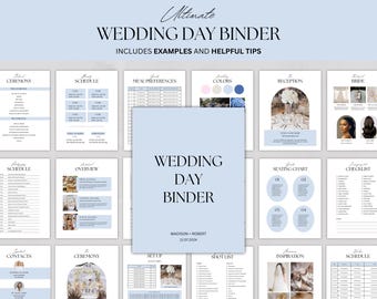 Pasta de Planejamento de Casamento com mais de 110 páginas, Itinerário de Casamento, Lista de Verificação de Casamento, Pasta de Casamento Digital e para Impressão