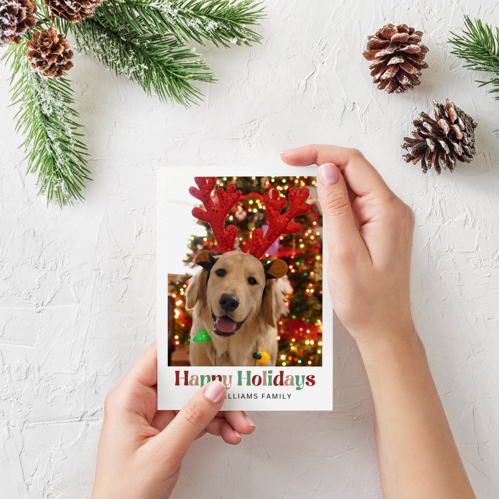 Dog Photo Christmas Card Template, Dog Year in Review Photo Card, Pet ...