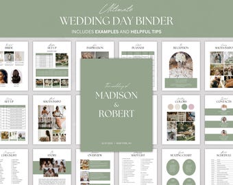 Ultimate Wedding Day Binder Template - Printable Planner, Checklist & Itinerary (Canva Digital Template)