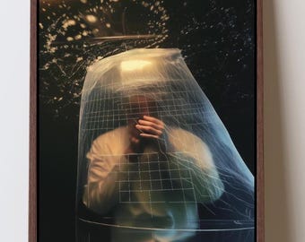 Impresión artística de retrato surrealista de ciencia ficción: decoración de pared futurista oscura