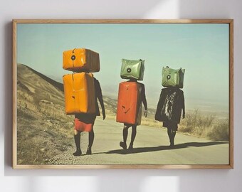 Lámina artística "Migración del desierto": paisaje surrealista, carga emocional