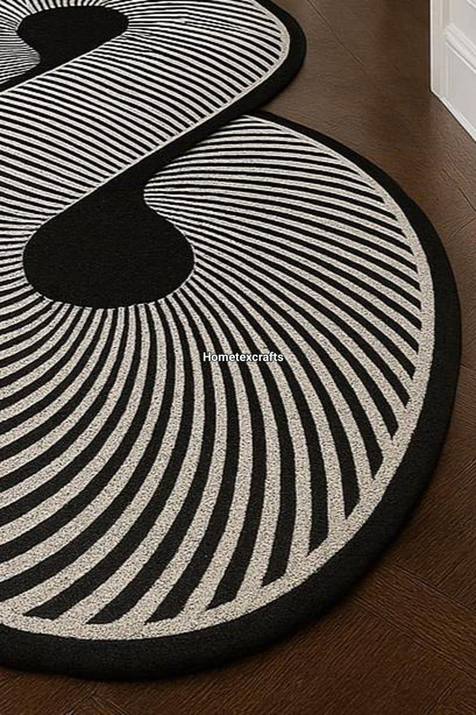 Intinity Rug 3D Optical Illusion Rug – Black & White Infinity Runner - Etsy