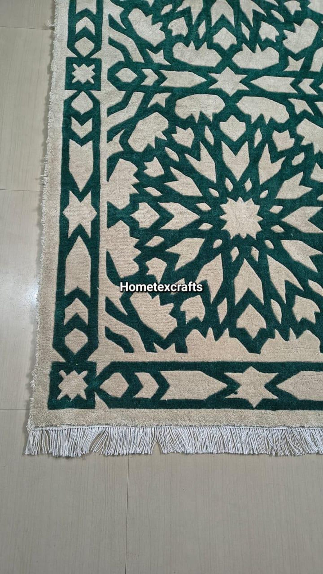 4x6 Moroccan Geometric Rug | Green Ivory Handknotted Carpet | Small ...