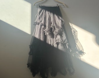 Black Fairy Tulle Skirt • Ruffle Tulle Midi Skirt • Layered Renaissance Skirt • Bridesmaid Skirt • Cake Skirt • Womens Fashion Gift For Her