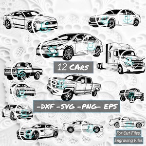 Auto Svg bundel, Retro auto silhouet Svg, sportwagen Svg, Track Svg, Stickers bestanden, Laser Cut bestanden, Svg voor graveren