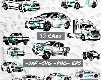 Auto-Svg-Bundle, Retro-Auto-Silhouette-Svg, Sportwagen-Svg, Track-Svg, Aufkleberdateien, Laserschnitt-Dateien, Svg zum Gravieren