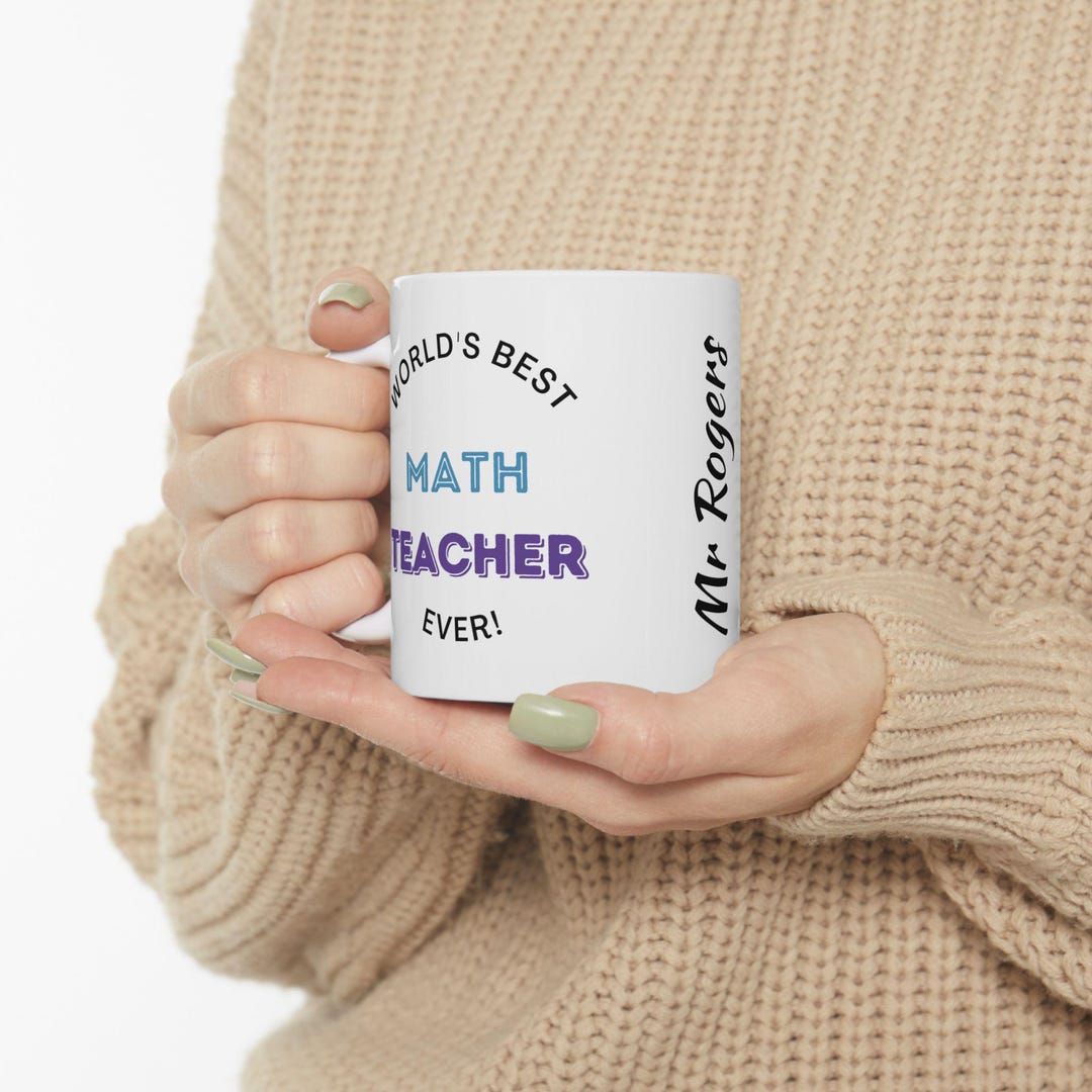 Custom Name Math Teacher, World's Best Mug, Back to School, End of Year ...