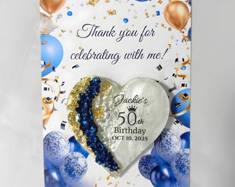 20th 30th 40th 50th 60th 70th 80th 90th Birthday Magnet Gift for Guests Personalised Birthday Magnet and Card Favors