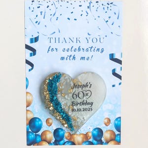 Personalized Birthday Magnet Favors: Epoxy Resin, Custom Text