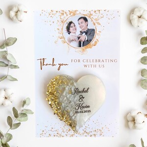 Aimant de mariage, cadeau pour invités, aimant pour réfrigérateur, cadeau de fête d'anniversaire, aimant en résine de mariage, aimant époxy