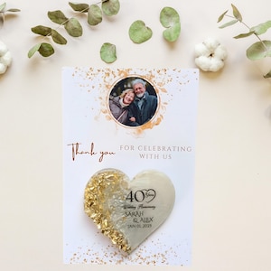 Personalized Epoxy Resin Magnet Favors: Anniversary Keepsake Gift