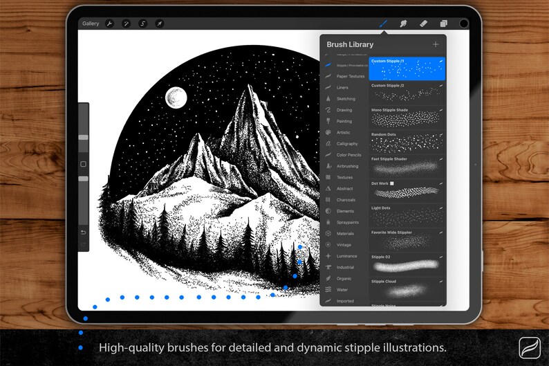 Procreate Stipple Brushes, Stipple Shading Brushes for Procreate, Dot ...