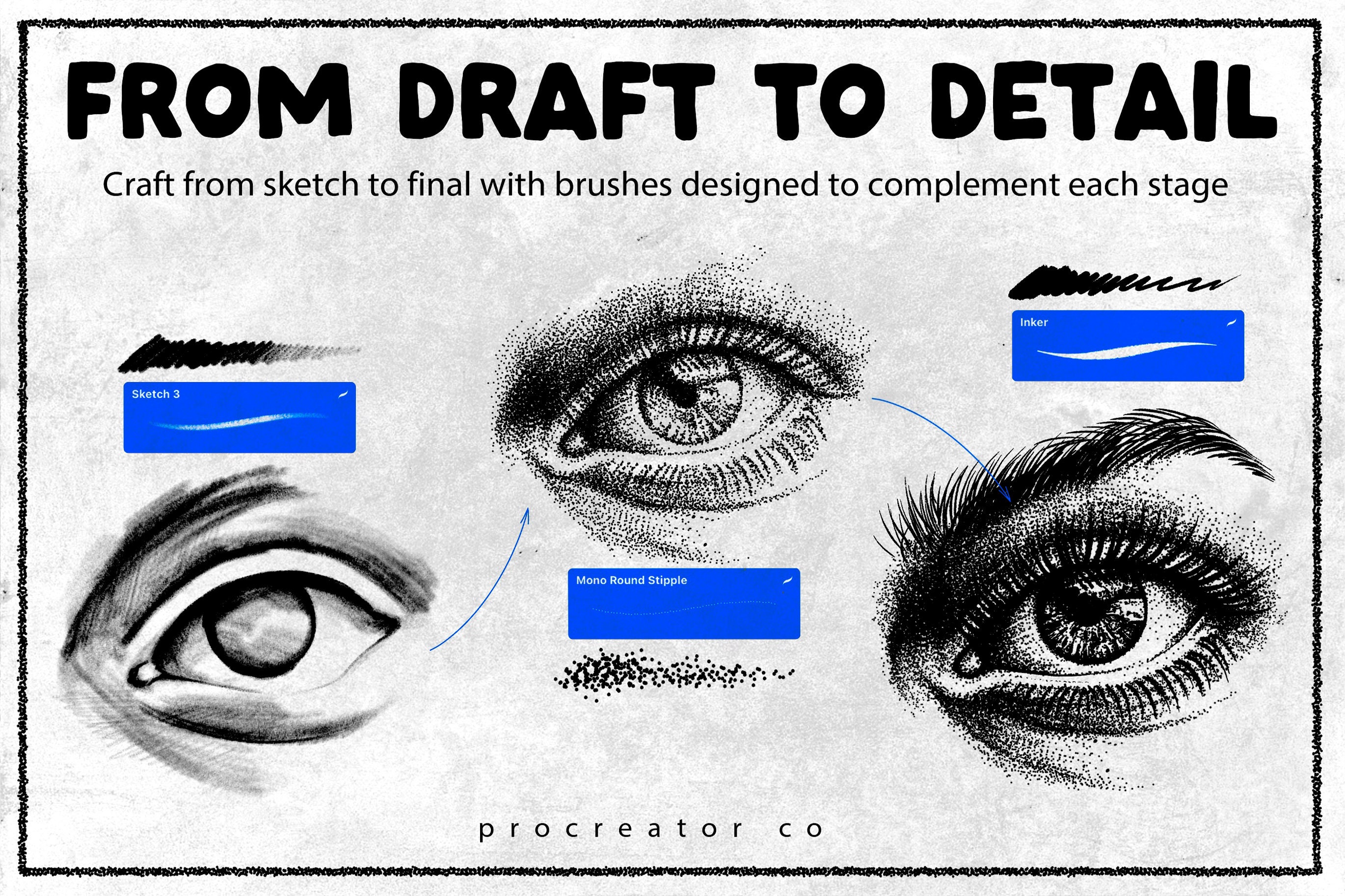 Procreate Stipple Brushes, Stipple Shading Brushes for Procreate, Dot ...