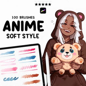 100+ Anime Soft Style Brushes For Procreate, Jelly Style Bundle For Procreate, Cute Procreate Brush Set, Soft Sketch Procreate Brushes