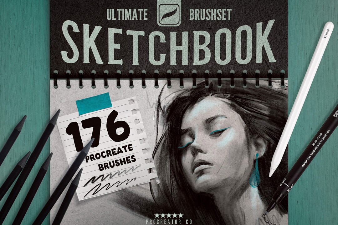 176 Procreate Brushes Procreate Sketchbook and Planner Etsy