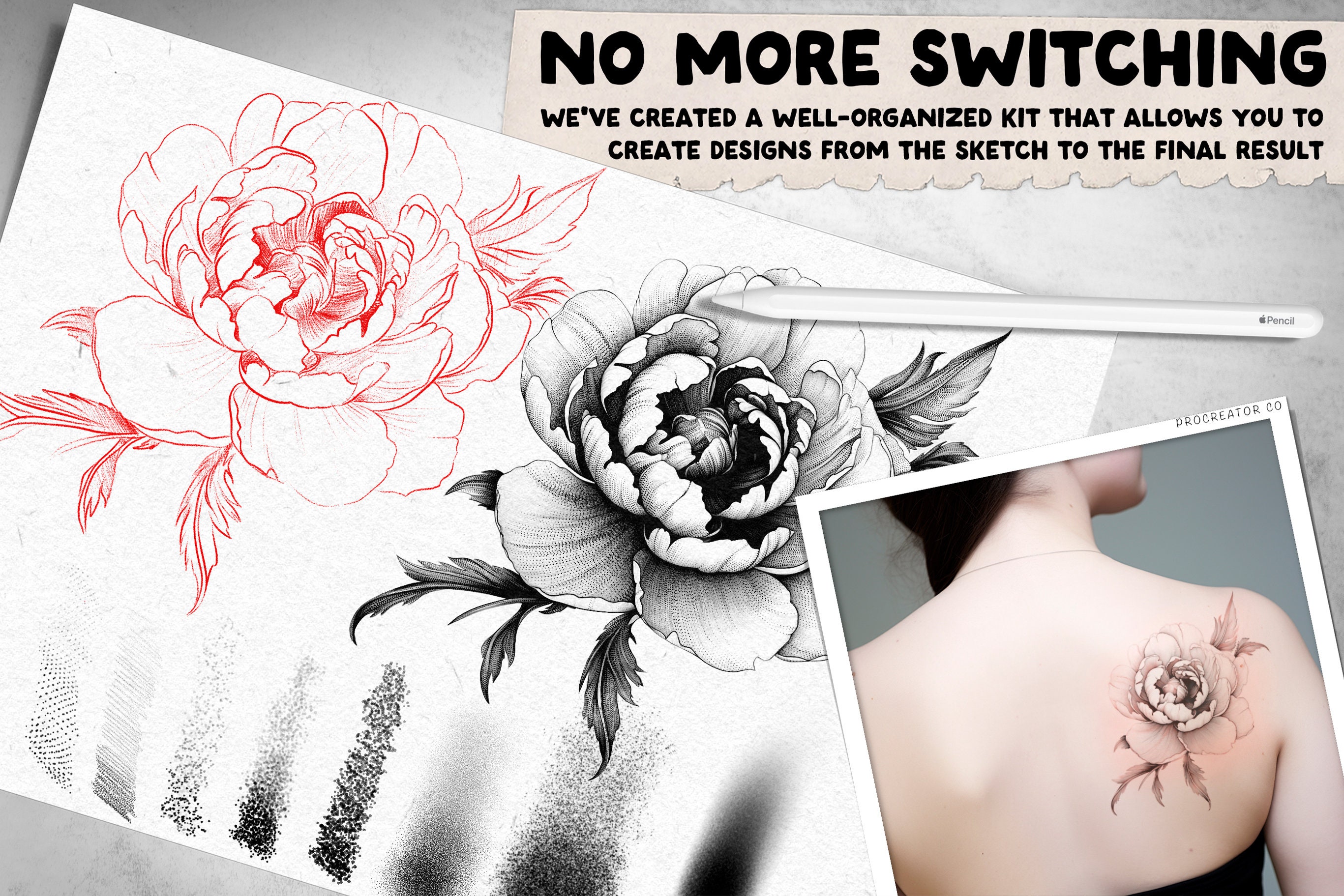 88 Procreate Tattoo and Stipple Brushes, Tattoo Brushes for Procreate ...