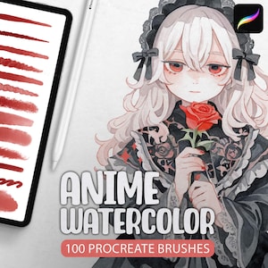 100+ Watercolor Anime Brushes For Procreate, Soft Drawing Brushes, Procreate Anime Shading Brushes, Marker Brushes, Character Brushes Manga