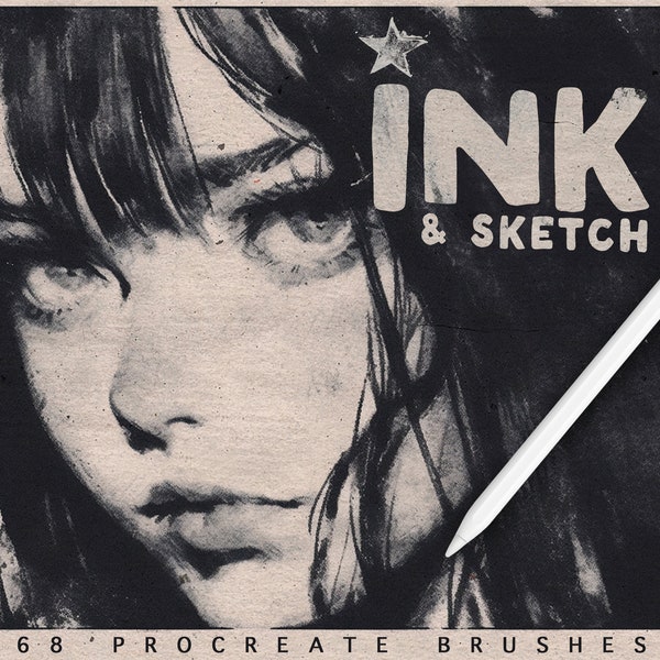 68 pinceles de tinta para Procreate, marcadores de alcohol para Procreate, pinceles de arte lineal para Procreate, set de pinceles de tinta para Procreate, pinceles de lápiz para Procreate