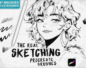 The Real Sketching Pinceaux Procreate, Pinceaux numériques, Ensemble de pinceaux Procreate, Griffonnage Procreate, Pinceaux Procreate, Pinceaux Procreate dessin