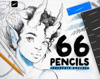 66 Pencil Procreate Brushes + 5 Bonus Paper Brushes, Sketch Brushes For Procreate, Soft Sketch Brush Set, Procreate Pencil, Procreate Bundle