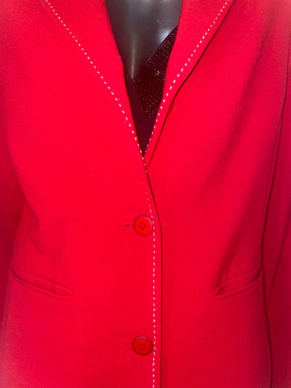 Sag Harbor vintage red blazer with white stitching