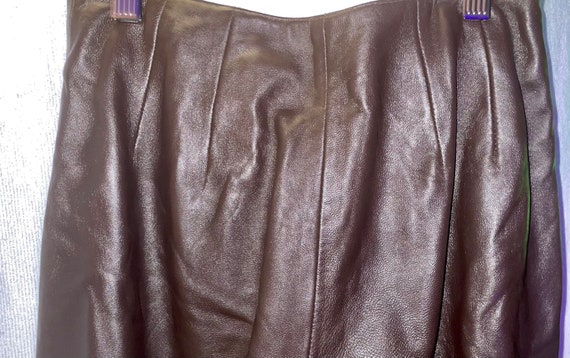 Revue Brown Lamb Leather Pants-Size 4 - image 3