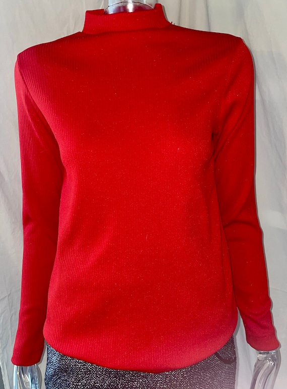 MS. Casuals Red Sweater 100% Polyester Size M