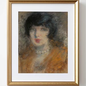 Antique Woman Portrait: French Vintage Wall Art (Printable Digital Download