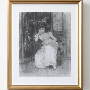 Moody Antique Portrait Print: Vintage Wall Art Decor (Digital Download