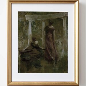 Vintage Woman Portrait Print: Antique Oil Painting Style (Digital Download)