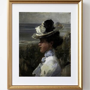 Vintage Woman Portrait Print: Antique Cottagecore Wall Art (Digital Download)
