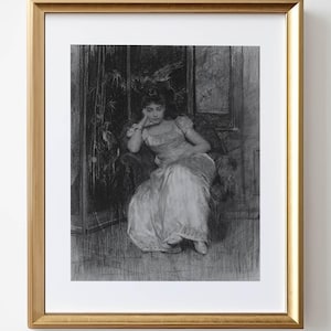 Moody Antique Portrait Print: Vintage Wall Art Decor (Digital Download