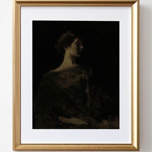 Antique Woman Portrait Print: Vintage Cottagecore Wall Art (Digital Download