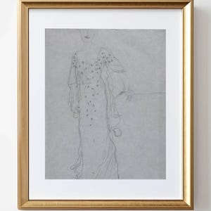 Vintage Portrait Drawing: Antique Minimalist Wall Art (Digital Download)