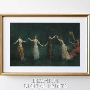 Vintage Woman Portrait Print: Antique Oil Painting Style (Digital Download)
