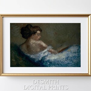 Vintage Woman Portrait Oil Painting Print, Digital Art Portrait Print, Antique Wall Art, Vintage Bedroom Art, PRINTABLE Digital Download