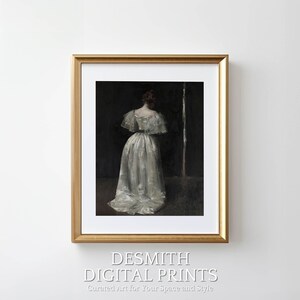 Vintage Moody Woman Portrait Painting, Vintage Portrait Painting Art, Portrait Print, Victorian Cottage Art Decor PRINTABLE Digital Download