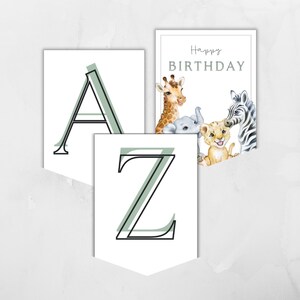 Wild One Safari Printable Bunting | Digital Download | Printable Birthday Banner | Print at Home