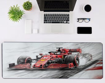 Race Car Mouse Pad, Personalized Desk Mat Gift