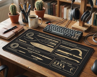 Alfombrilla de ratón antideslizante para juegos con temática del sistema de armas Red Rising Razor (Especificaciones técnicas).
