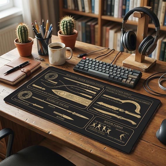 Red Rising Razor Weapon System Technical Specification Themed Non-Slip Gaming Mouse Pad
