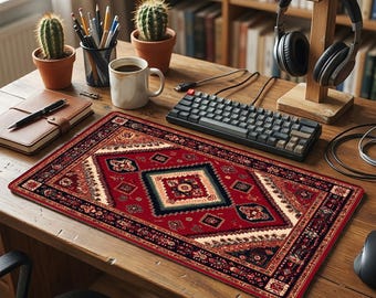 Turkish Rug Mouse Pad, Personalized Desk Mat Gift